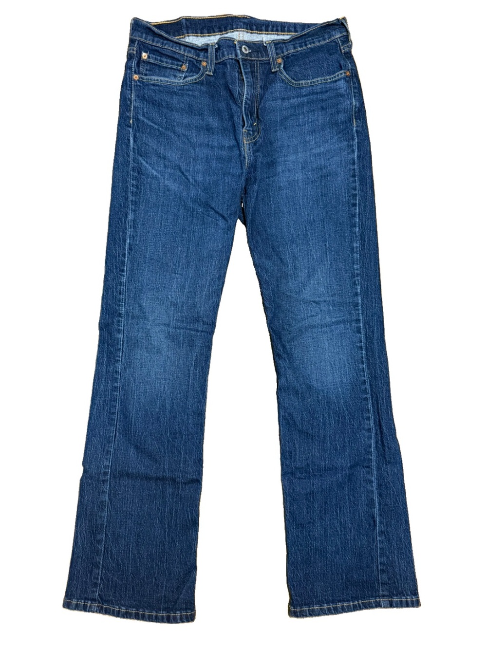 Levis 527 Jeans Mens 34x32 Boot Cut Dark Wash 5 Pockets Stretch Western Cowboy